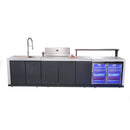 FORNO Rimini Outdoor Kitchen 30-Inch BBQ 62,000 BTU, 4.8 cu.ft. Beverage Center, Stainless Steel Sink, White Countertops FODKT2575WHT