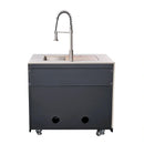 FORNO Rimini Outdoor Kitchen 30-Inch BBQ 62,000 BTU, 4.8 cu.ft. Beverage Center, Stainless Steel Sink, White Countertops FODKT2575WHT