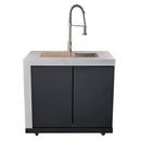 FORNO Rimini Outdoor Kitchen 30-Inch BBQ 62,000 BTU, 4.8 cu.ft. Beverage Center, Stainless Steel Sink, White Countertops FODKT2575WHT