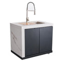 FORNO Rimini Outdoor Kitchen 30-Inch BBQ 62,000 BTU, 4.8 cu.ft. Beverage Center, Stainless Steel Sink, White Countertops FODKT2575WHT