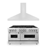 ZLINE 60" Kitchen Package with Stainless Steel Dual Fuel Range and Convertible Vent Range Hood (2KP-RARH60)