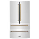 ZLINE 36" Autograph Edition 22.5 cu. ft Freestanding French Door Refrigerator with Ice Maker in Fingerprint Resistant Stainless Steel - RFMZ-36