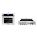  ZLINE Kitchen Package with 36" Stainless Steel Rangetop and 30" Single Wall Oven (2KP-RTAWS36)