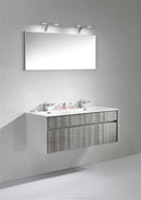KubeBath Fitto 48 in. Ash Gray Wall Mount Modern Bathroom Vanity - Double Sink, S1200DHGASH