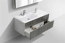 KubeBath Fitto 48 in. Ash Gray Wall Mount Modern Bathroom Vanity - Single Sink, S1200SHGASH
