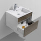 KubeBath Fitto 24 in. Havana Oak Wall Mount Modern Bathroom Vanity, S600CO