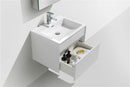 KubeBath Fitto 24 in. High Gloss White Wall Mount Modern Bathroom Vanity, S600GW