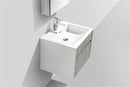 KubeBath Fitto 24 in. Ash Gray Wall Mount Modern Bathroom Vanity, S600HGASH