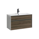 KubeBath Fitto 32 in. Havana Oak Wall Mount Modern Bathroom Vanity, S800CO