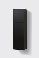 KubeBath Bliss 18" Wide by 59" High Linen Side Cabinet With Three Doors in Black Wood Finish, SLBS59-BK