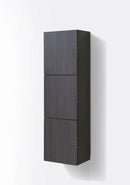 KubeBath Bliss 18" Wide by 59" High Linen Side Cabinet With Three Doors in Gray Oak Finish, SLBS59-GO