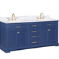 Design Element Milano 72" Double Sink Vanity - Blue ML-72-BLU