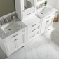 Design Element Milano 84" Double Sink Modular Vanity Set - White ML-84MC-WT
