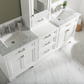 Design Element Milano 96" Double Sink Modular Vanity Set - White ML-96MC-WT