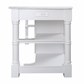 Design Element Monterey 80 In. Kitchen Island - White Quartz Countertop- White KD-03-80-W-ST