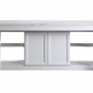 Design Element Monterey 80 In. Kitchen Island - White Quartz Countertop- White KD-03-80-W-ST