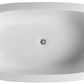 Design Element 72" Acrylic Center Drain Oval Double Ended Flatbottom Freestanding Bathtub In Glossy White TB-203