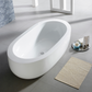 Design Element 72" Acrylic Center Drain Oval Double Ended Flatbottom Freestanding Bathtub In Glossy White TB-203