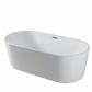 Design Element 67" Acrylic Oval Double Ended Flatbottom Freestanding Bathtub In Glossy White TB-205