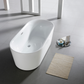 Design Element 67" Acrylic Oval Double Ended Flatbottom Freestanding Bathtub In Glossy White TB-205