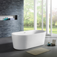 Design Element 67" Acrylic Oval Double Ended Flatbottom Freestanding Bathtub In Glossy White TB-205