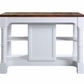 Design Element Monterey 52 In. Kitchen Island - Dark Walnut Finish - White KD-03-52-W-WD