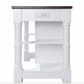 Design Element Monterey 52 In. Kitchen Island - Dark Walnut Finish - White KD-03-52-W-WD