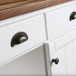 Design Element Monterey 52 In. Kitchen Island - Dark Walnut Finish - White KD-03-52-W-WD