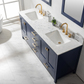 Design Element Valentino 72" Double Sink Vanity In Blue V01-72-BLU