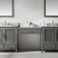 Design Element Estate 102" Double Sink Bathroom Vanity Modular Set - Gray ES-102MC-GY