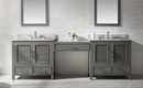Design Element Estate 102" Double Sink Bathroom Vanity Modular Set - Gray ES-102MC-GY