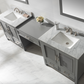 Design Element Estate 102" Double Sink Bathroom Vanity Modular Set - Gray ES-102MC-GY