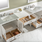 Design Element Estate 102" Double Sink Bathroom Vanity Modular Set - White ES-102MC-WT