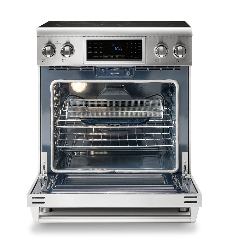 Thor Kitchen 30" Electric Range with 4.55 Cu. Ft. Self-Cleaning Oven, Air Fryer, and Tilt Panel in Stainless Steel TRE3001