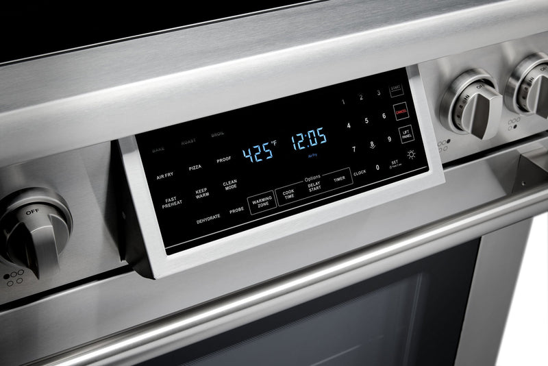 Thor Kitchen 30" Electric Range with 4.55 Cu. Ft. Self-Cleaning Oven, Air Fryer, and Tilt Panel in Stainless Steel TRE3001
