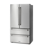 Thor Kitchen 5-Piece Appliance Package - 36-Inch Electric Range, Pro-Style Wall Mount Range Hood, Refrigerator, Dishwasher, and Microwave in Stainless Steel