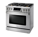 Thor Kitchen 36" Gas Range with 6.0 Cu. Ft. Self-Cleaning Oven, Air Fryer, Tilt Panel in Stainless Steel TRG3601