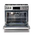 Thor Kitchen 36" Gas Range with 6.0 Cu. Ft. Self-Cleaning Oven, Air Fryer, Tilt Panel in Stainless Steel TRG3601