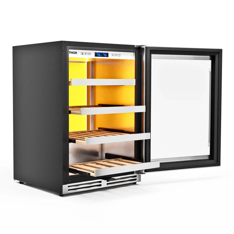 Thor Kitchen 24-Inch Wine Cooler with Backlight in Stainless Steel TWC24UL