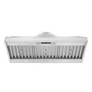 Thor Kitchen XLH48 48 Inch Liner Range Hood Front Bottom with LED Lights On