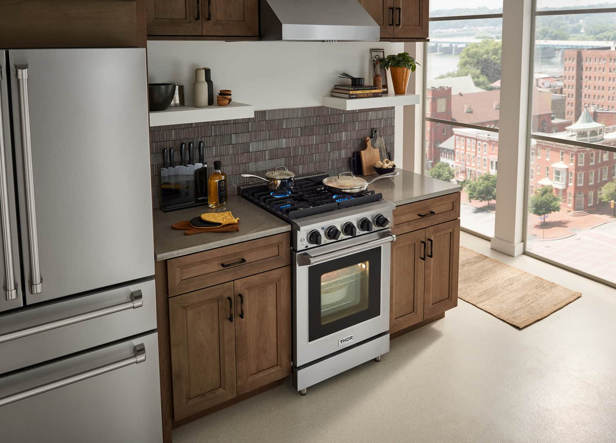 Thor Kitchen 24-Inch 3.7 cu. ft. Oven Gas Range in Stainless Steel LRG2401U