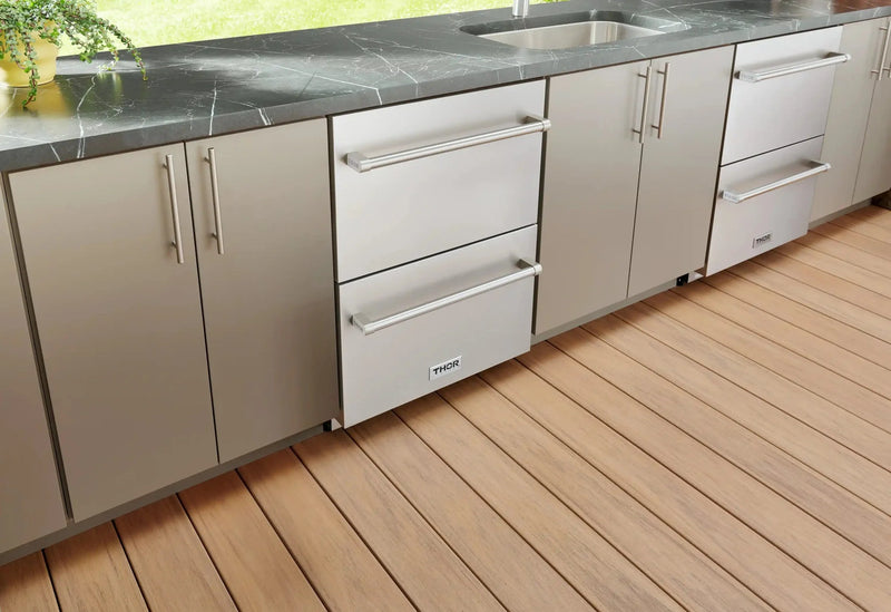 Thor Kitchen 24-Inch Indoor Outdoor Freezer Drawer in Stainless Steel TRZ24U