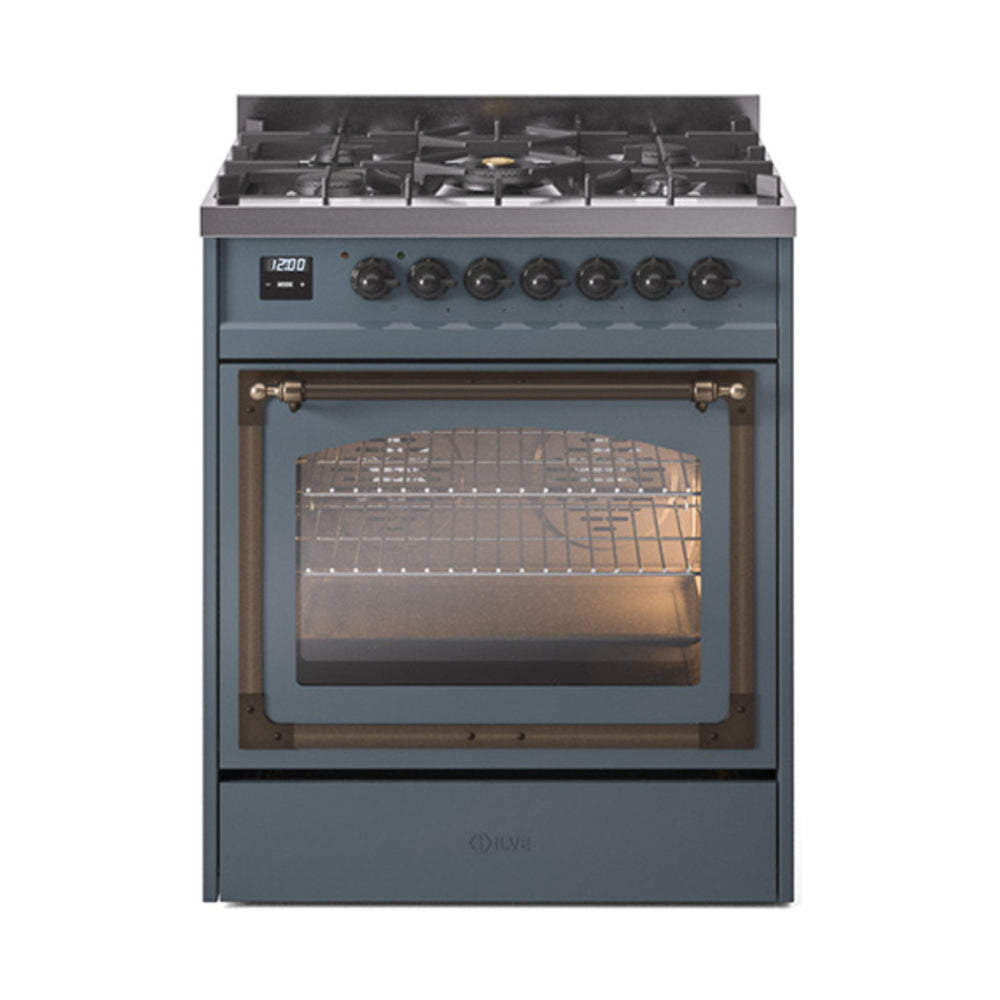 ILVE Nostalgie II Noblesse 30″ Dual Fuel Range Triple Glass Door - UN30NMP