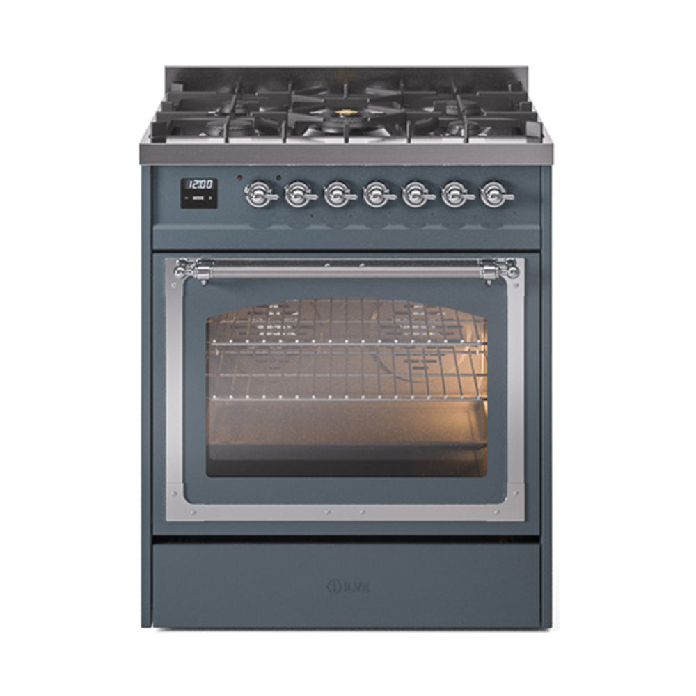 ILVE Nostalgie II Noblesse 30″ Dual Fuel Range Triple Glass Door - UN30NMP
