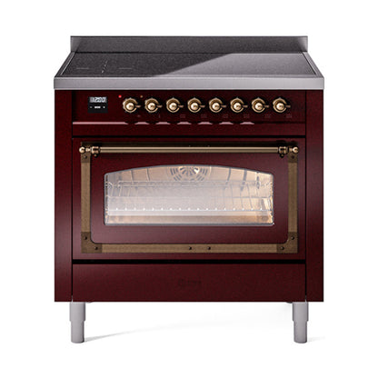 ILVE Nostalgie II Noblesse 36″ Induction Freestanding Range with Triple Glass Door - UNI366NMP