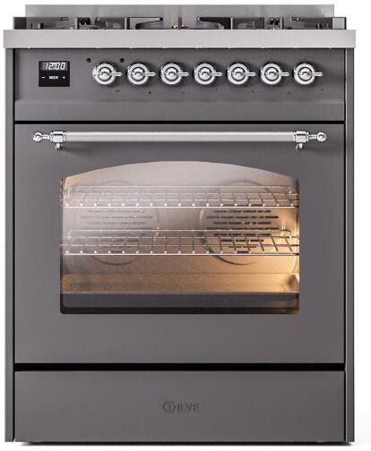 ILVE 30" Nostalgie II Series Freestanding Single Oven Dual Fuel Range with 5 Sealed Burners - UP30NMP