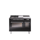 ILVE Professional Plus II 48" Dual Fuel Range with 5 Sealed Burners Griddle French Top Triple Glass Door - UP48FSWMP