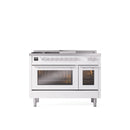 ILVE Professional Plus II 48" Dual Fuel Range with 5 Sealed Burners Griddle French Top Triple Glass Door - UP48FSWMP