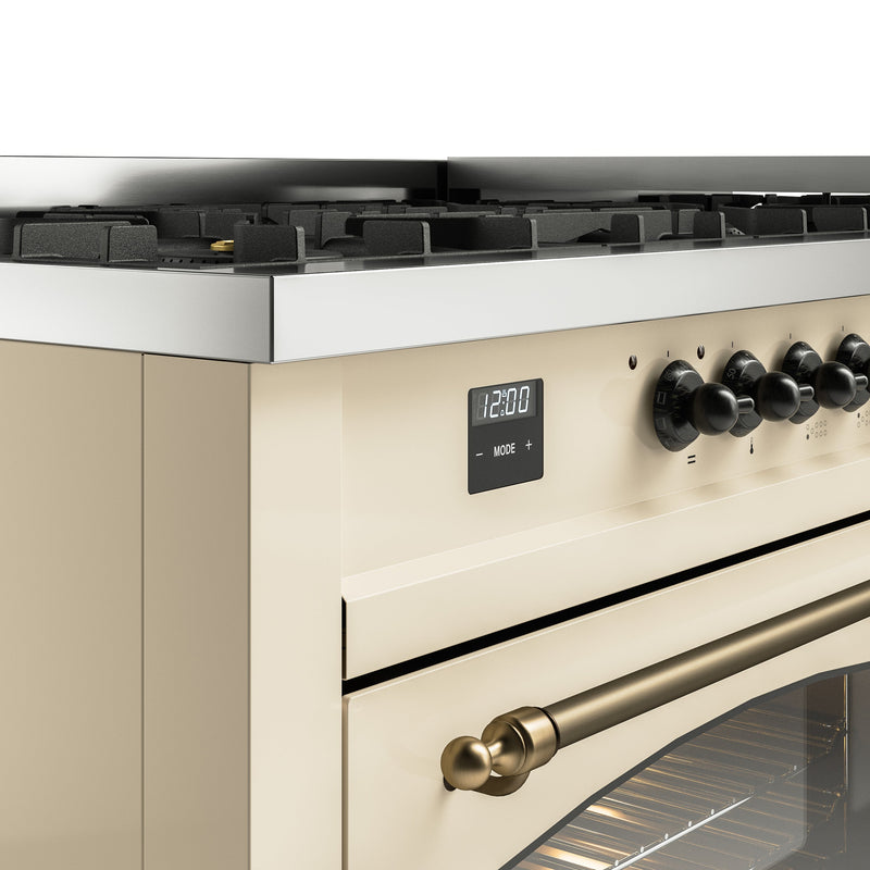 ILVE Nostalgie 60" Dual Fuel Range with 9 Sealed Burners Griddle Triple Glass Door - UP60FNMP