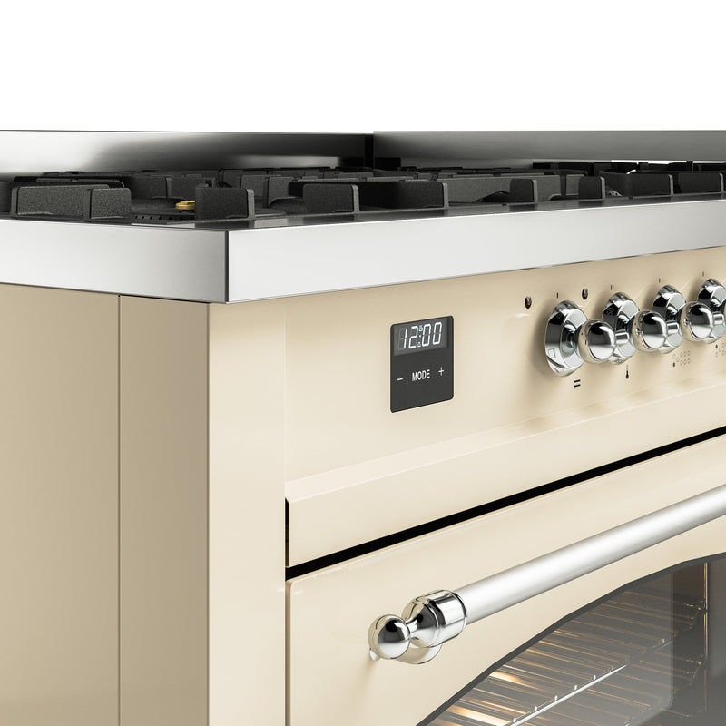 ILVE Nostalgie 60" Dual Fuel Range with 9 Sealed Burners Griddle Triple Glass Door - UP60FNMP